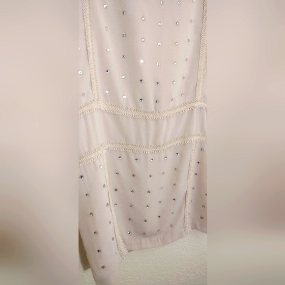 Endless Rose Beige Rhinestone And Trim Dress - Picture 7 of 8